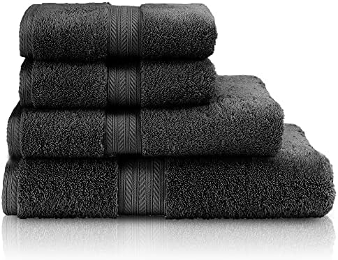 Dark Gray Towel Set of 4 - Premium Turkish Cotton Bath Towels