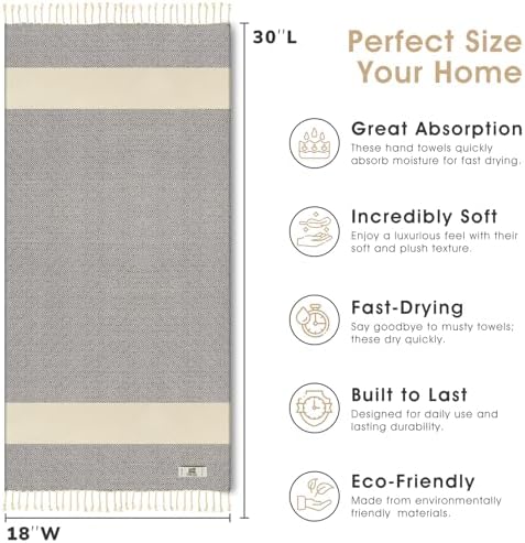 EPHESUS TOWELS - Luxury Turkish Hand Towels Set of 2