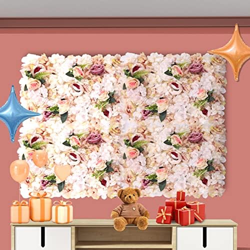 WYZFDC 6 Pcs Light Yellow Artificial Flower Wall Panel