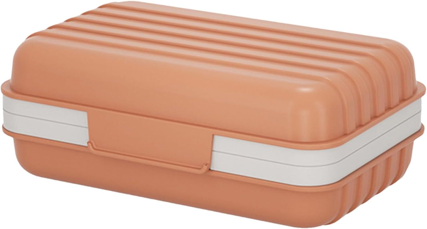 Loyliawa Orange Soap Dish with Drainage and Lock Design
