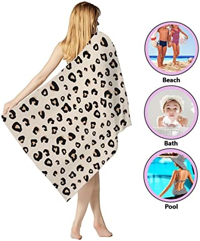 SUNUAN Leopard Beach Towel 52x33 Inches