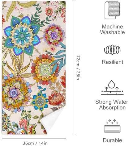 Boho Floral Hand Towels Set of 2 for Bathroom Farmhouse