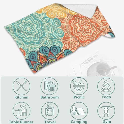 Snowmolle 2 Pack Vintage Mandala Hand Towels