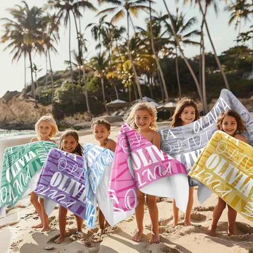 Customized Beach Towel with Name for Kids and Adults