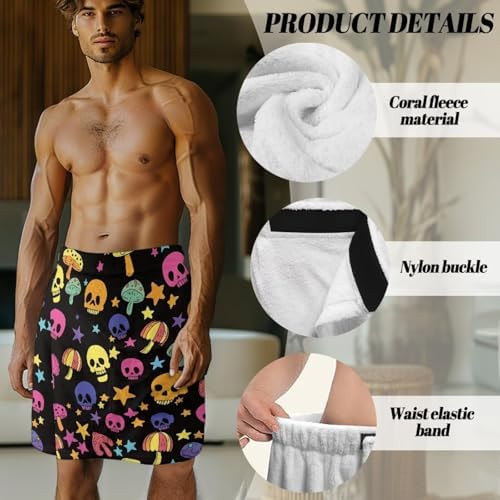 KUIFORTI Halloween Towel Wrap with Hook and Loop