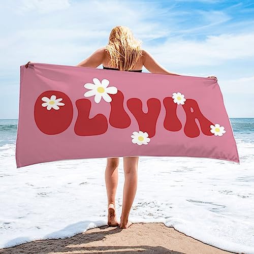 Personalized Retro Beach Towel for Kids and Adults