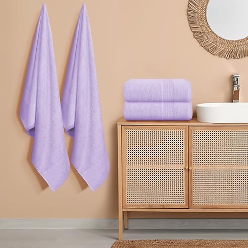 Belizzi Home 4 Pack Purple Bath Towels 27x54