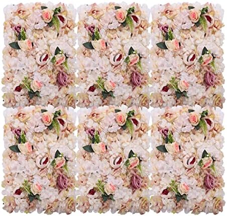 WYZFDC 6 Pcs Light Yellow Artificial Flower Wall Panel