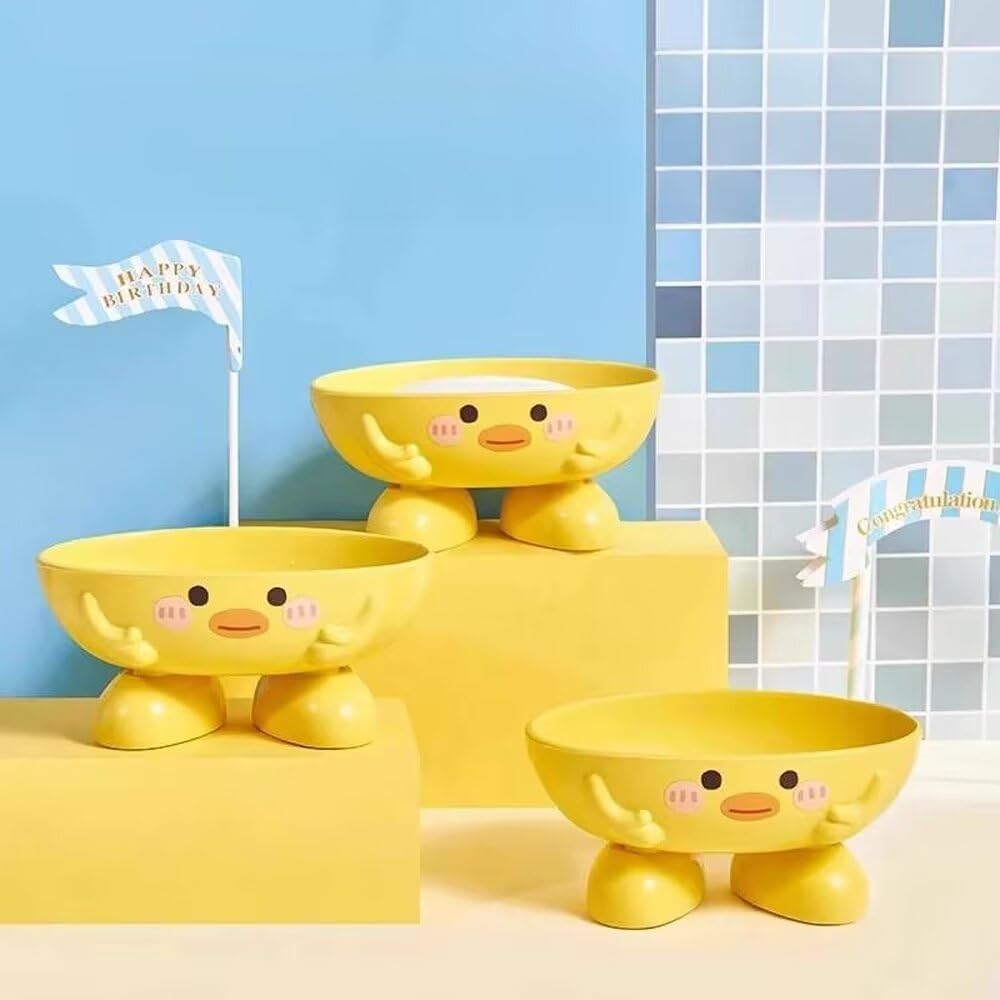 Yellow Duck Design Suction Soap Holder for Shower Bathroom Kitchen