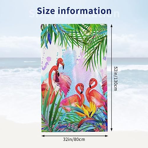 VOOHDDY Flamingo Beach Towel Large Microfiber 1