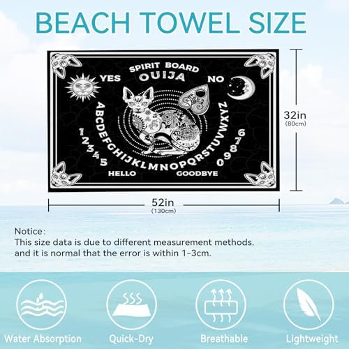 ONE TO PROMISE Goth Sun Moon Witch Ouija Board Beach Towel Blanket