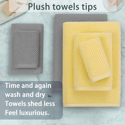 VOOVA MOVAS 6-Piece Cotton Towel Set with Hanging Loop