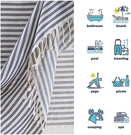 Hencely Striped Turkish Beach Towel 37x71 100 Cotton
