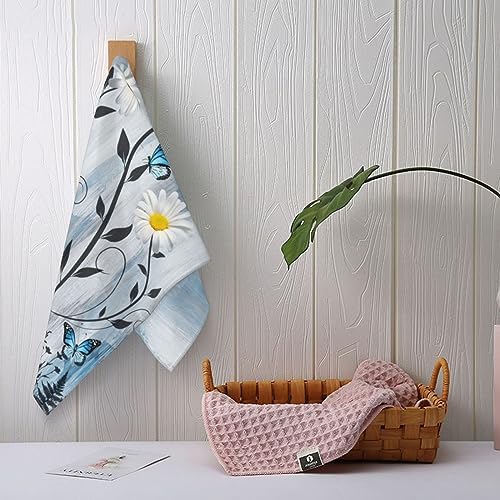 Bapcoku Butterfly Daisy Hand Towels Set of 2