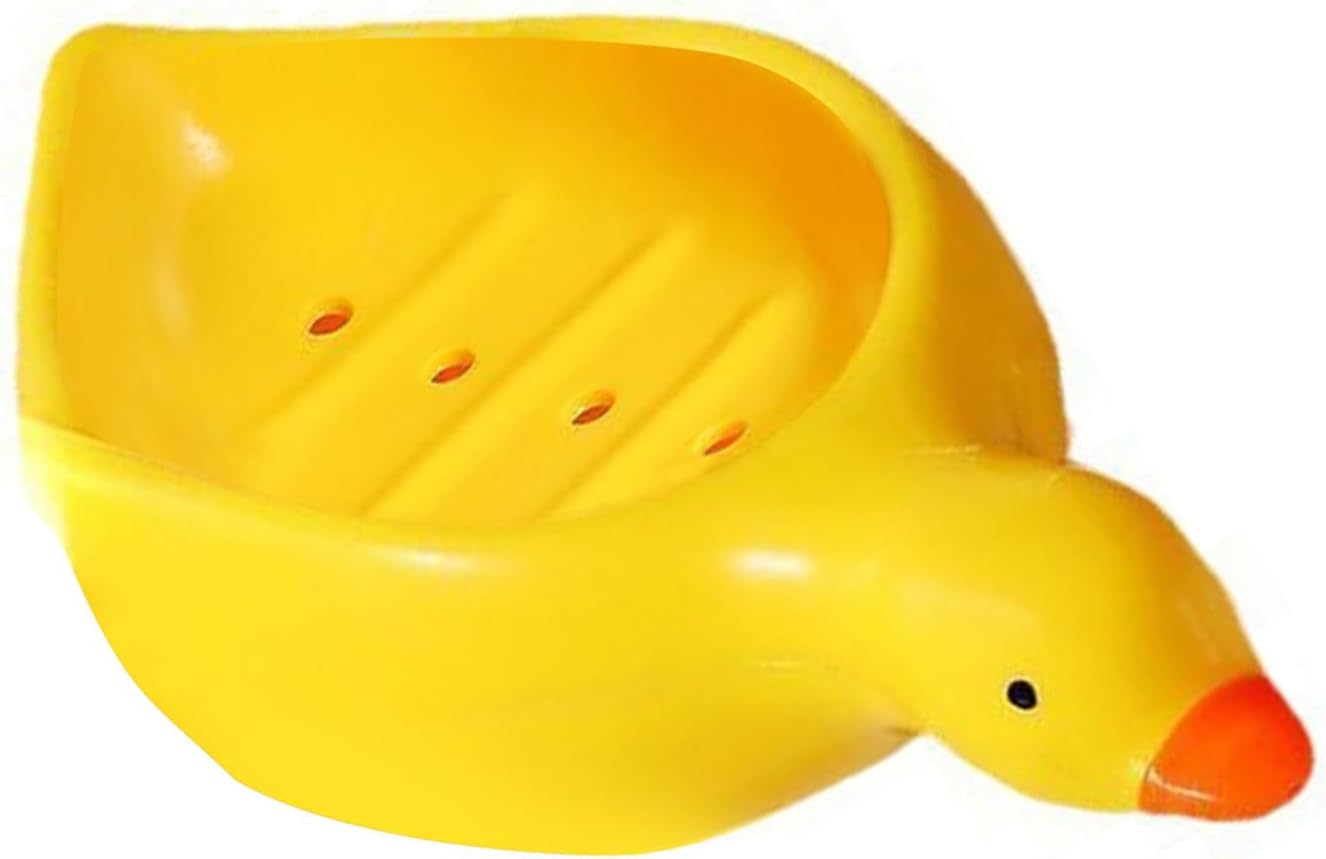 Self Draining Soap Holder Duck Shape Tray for Bathroom Kitchen