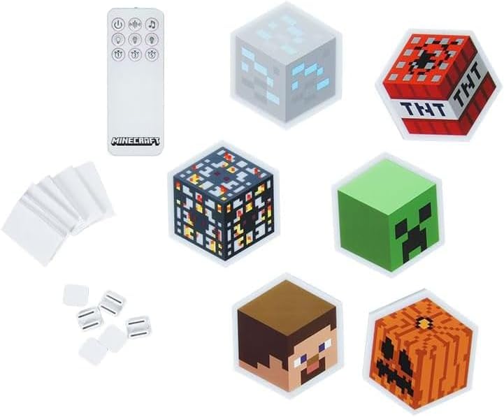 Minecraft LED Hexagon Block Light - Creeper TNT Steve