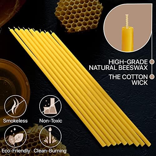 45 Pack Pure Beeswax Taper Candles 7 Inch Honey Scented