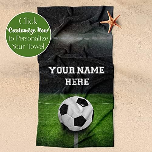 Personalized Soccer Ball Beach Towel for Kids and Adults