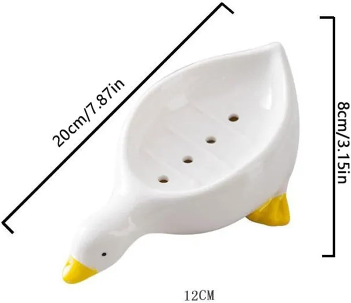Cute Duck Soap Dish with Drain Hole