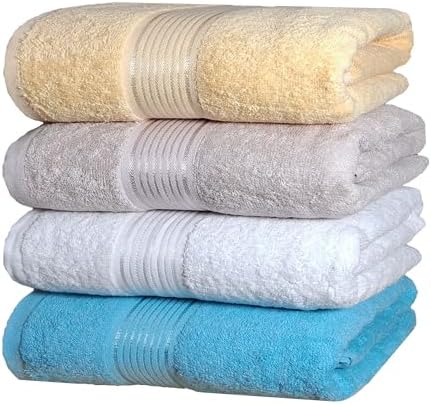 BolBomS 4 Piece Bath Towel Set 100 Cotton Quick Dry