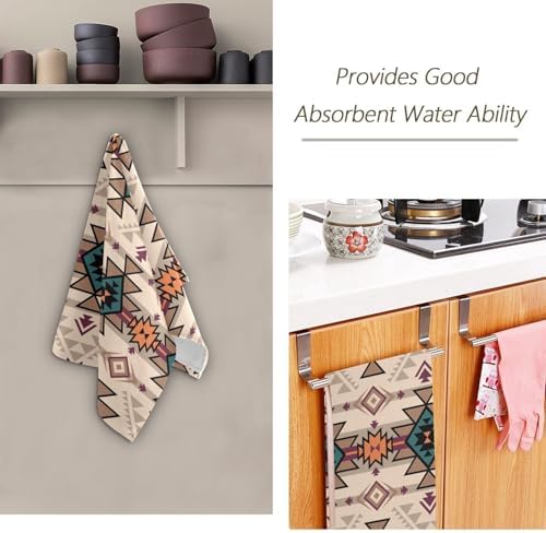HUAZHIKOU Brown Aztec Hand Towels Set of 2