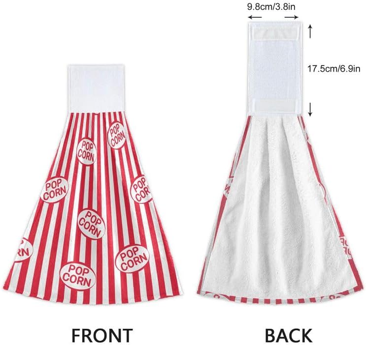 Tamniee Popcorn Box Strips Hanging Hand Towels 2PCS