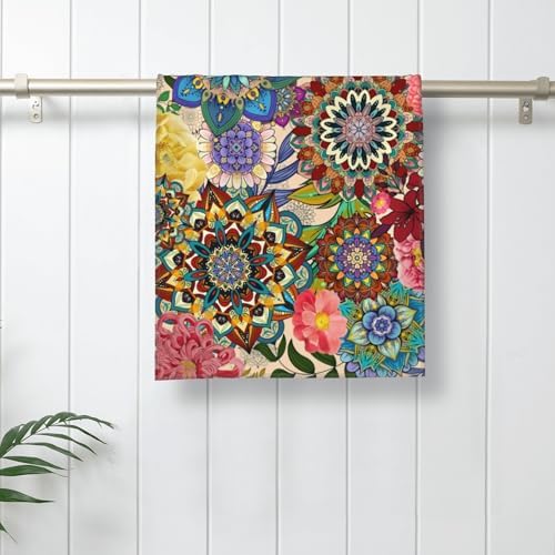 HIKENVIU Boho Floral Hand Towels Set of 2