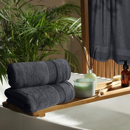 Belizzi Home 4 Pack Bath Towel Set Grey 27x54