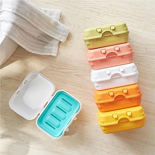 Valcla Soap Dish 2-Pack Portable Lock Double Layer Bathroom Holder