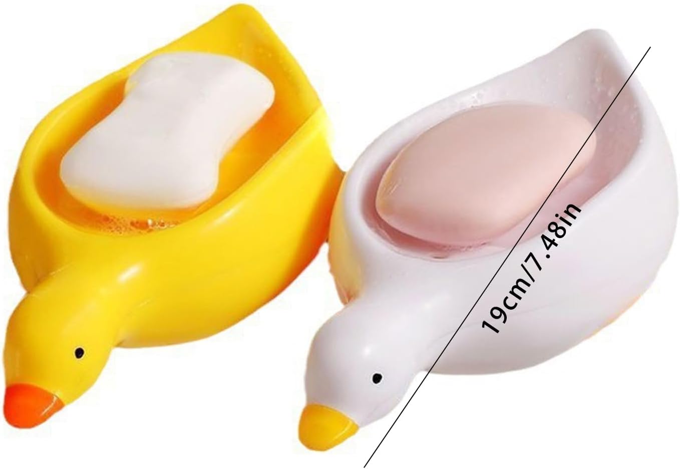 Self Draining Soap Holder Duck Shape Tray for Bathroom Kitchen