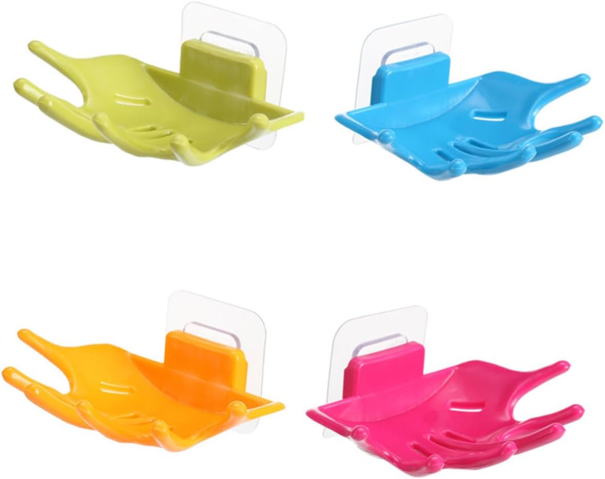 Unomor Hand Shaped Soap Dish Holder with Lid for Bathroom