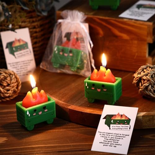 Conelist 12-Piece Dumpster Fire Candle Set with Cards and Bags