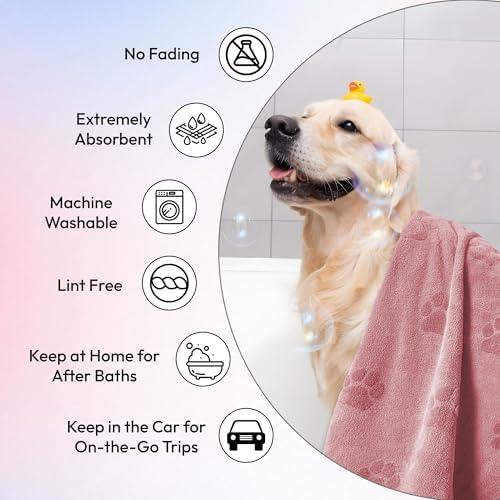 JML Microfiber Pet Towel 2 Pack 40 x 275 Pink