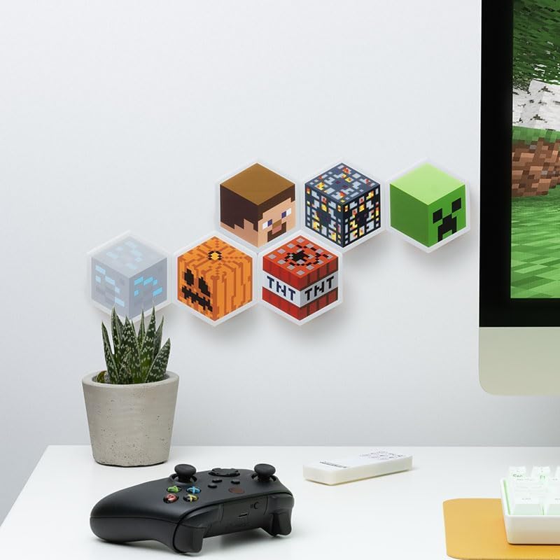 Minecraft LED Hexagon Block Light - Creeper TNT Steve