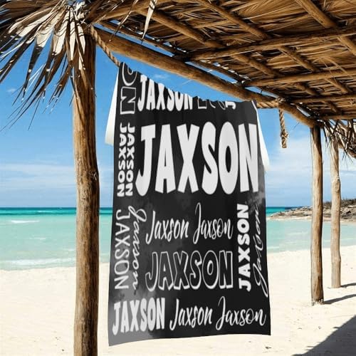 Dr TOUGH Custom Beach Towels with Names for Adults Kids