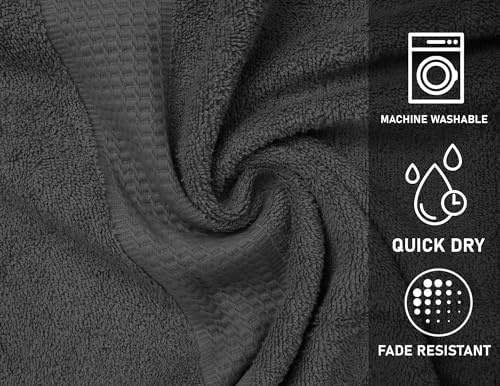 ZUPERIA Premium Bath Towels Pack of 4 - 30x60 Inches Grey