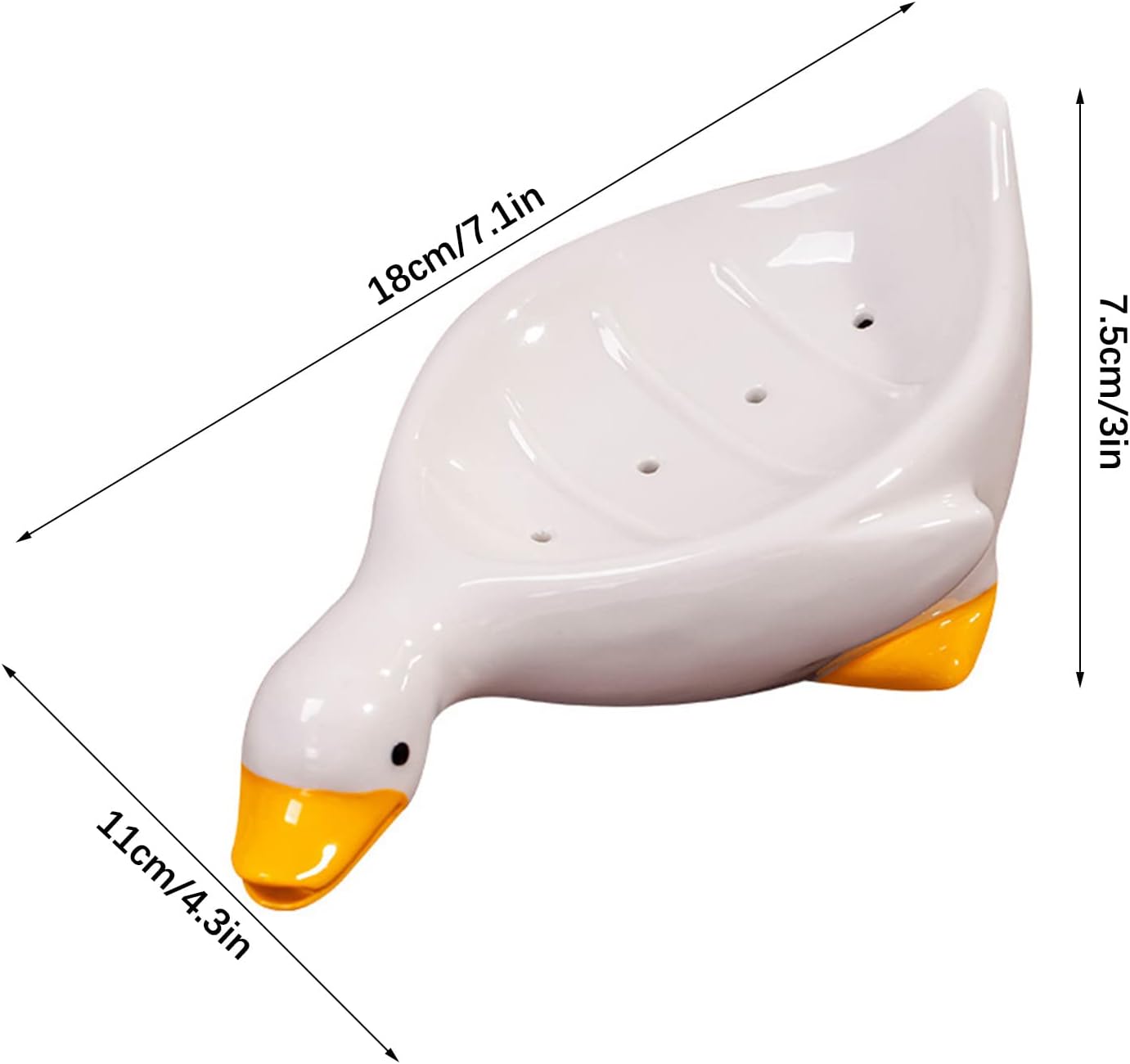 Cute Duck Ceramic Bar Soap Holder for Shower and Kitchen 1