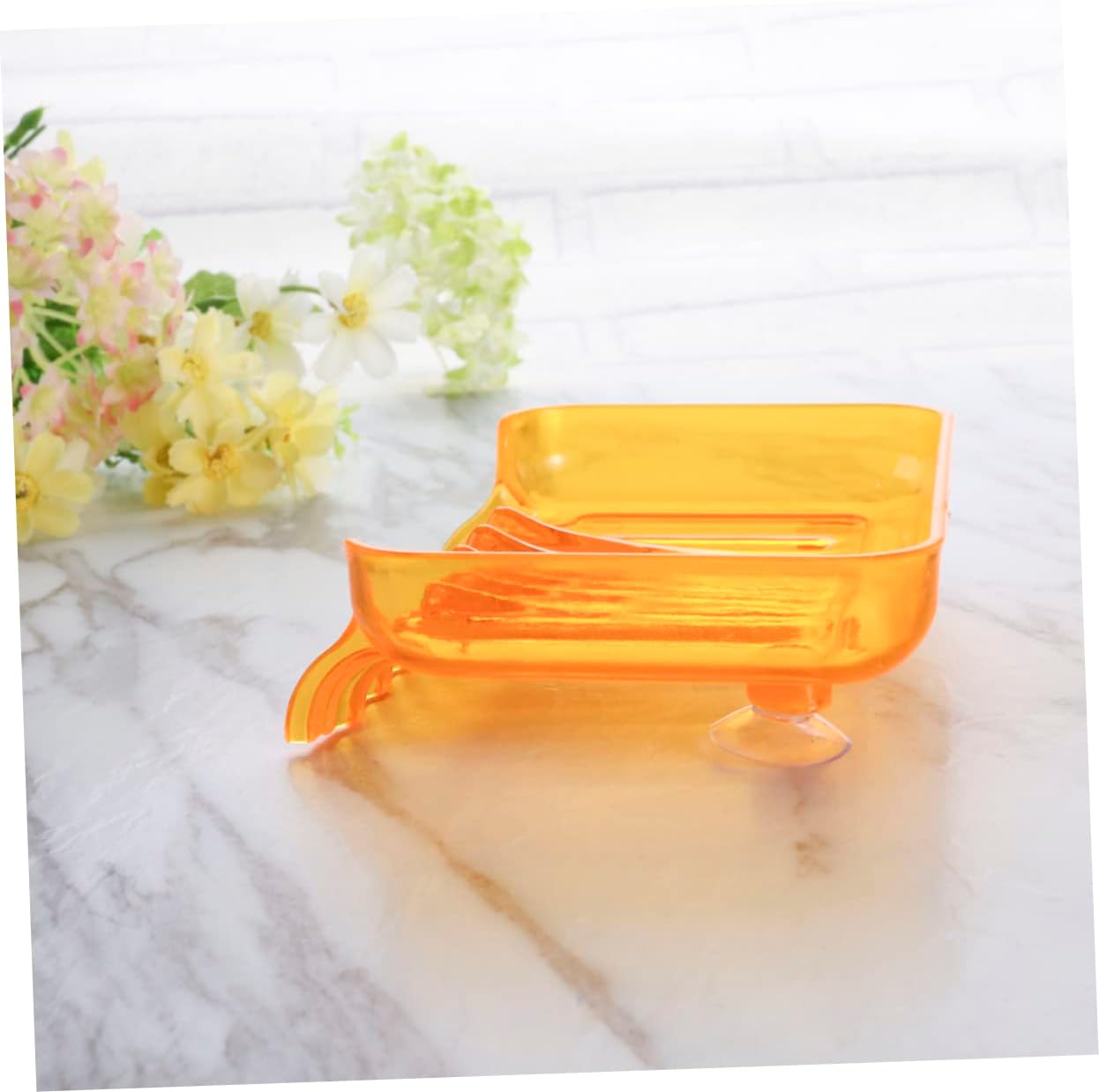 LIFKICH Bathroom Waterfall Soap Dish with Suction and Drainage