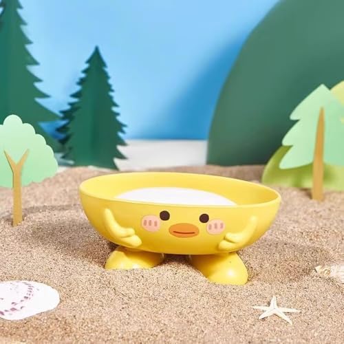 Yellow Duck Design Suction Soap Holder for Shower Bathroom Kitchen