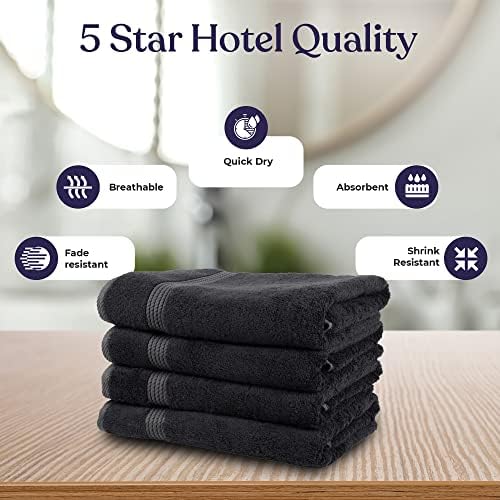 Dark Gray Towel Set of 4 - Premium Turkish Cotton Bath Towels