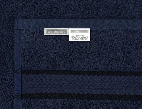 COTTON CRAFT Ultra Soft 6 Piece Towel Set Navy