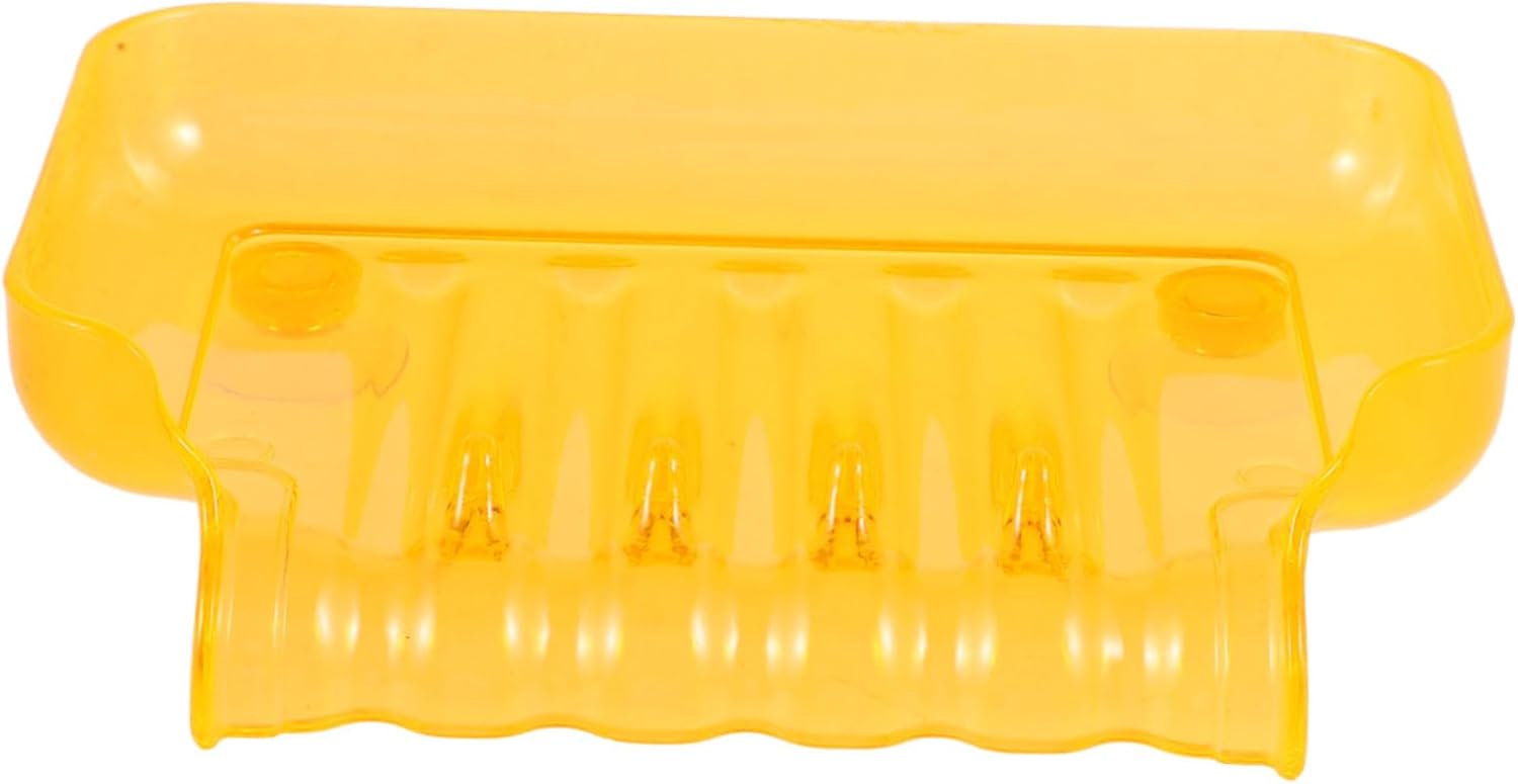 Unomor Clear Orange Soap Dish with Suction Cups