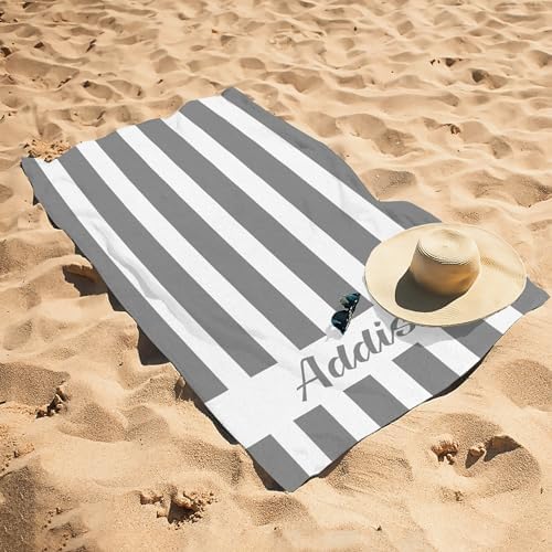 Personalized Beach Towel - Quick Dry Microfiber with Name 60 X 30 Inch