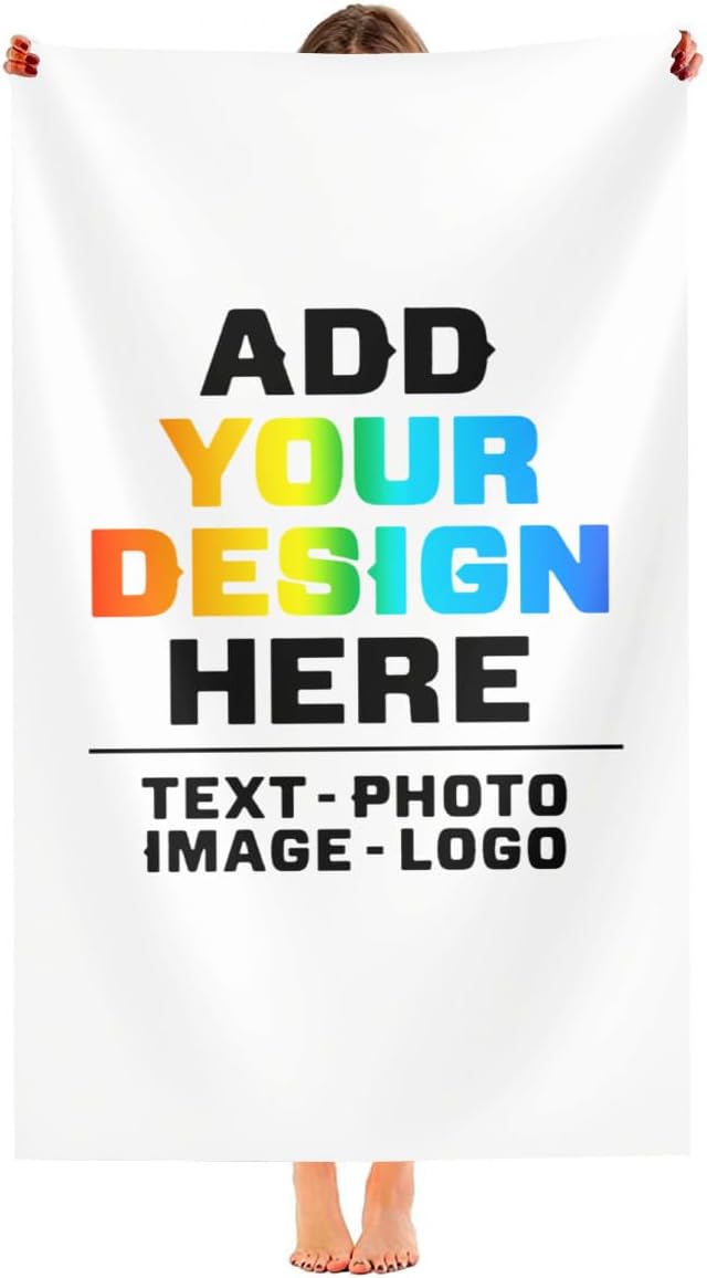 Custom Beach Towels with Names and Photos Quick Dry for Kids Adults