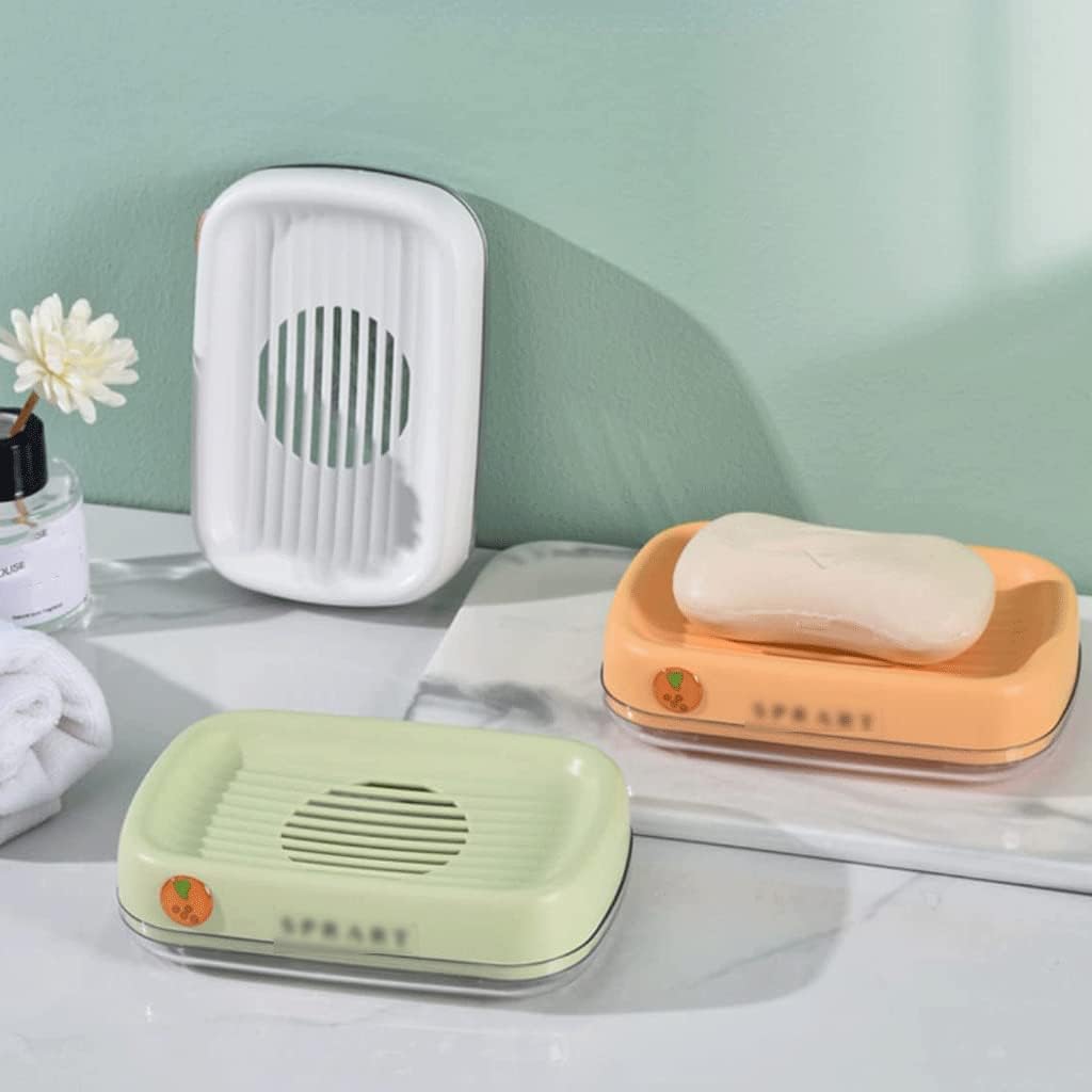 Surek Double Layer Soap Case with Water Tray for Bathroom Sink