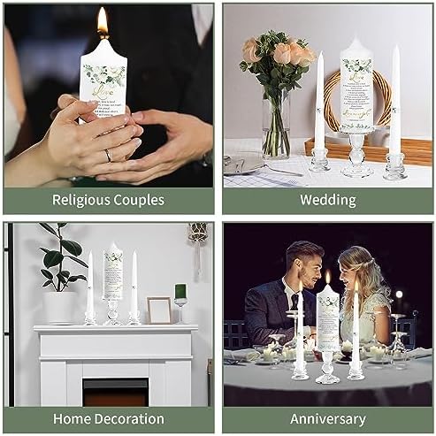 Extrogif Unity Wedding Candles Set with Holder