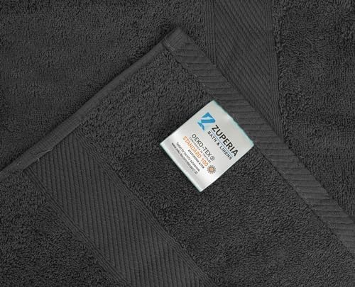 ZUPERIA Premium Bath Towels 27 x 54 Inches Pack of 4 Grey 1