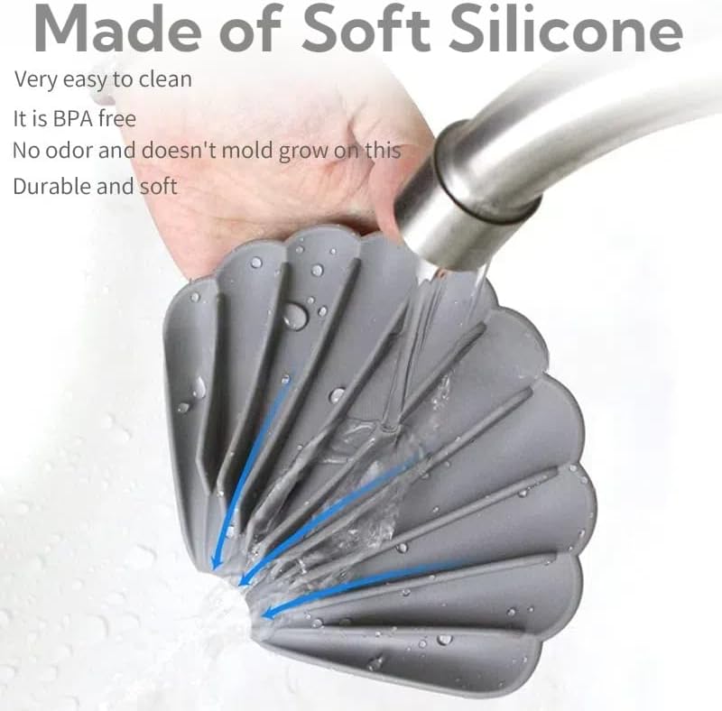 YGB Self-Draining Silicone Soap Dish Non-Slip Holder for Bathroom