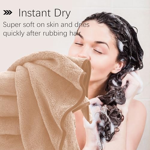 Cosy Family 6 Pack Ultra Soft Microfiber Hand Towels - 16x28 Inch Brown