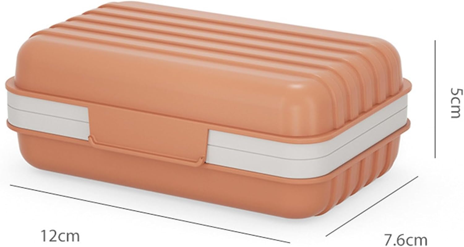 Loyliawa Orange Soap Dish with Drainage and Lock Design